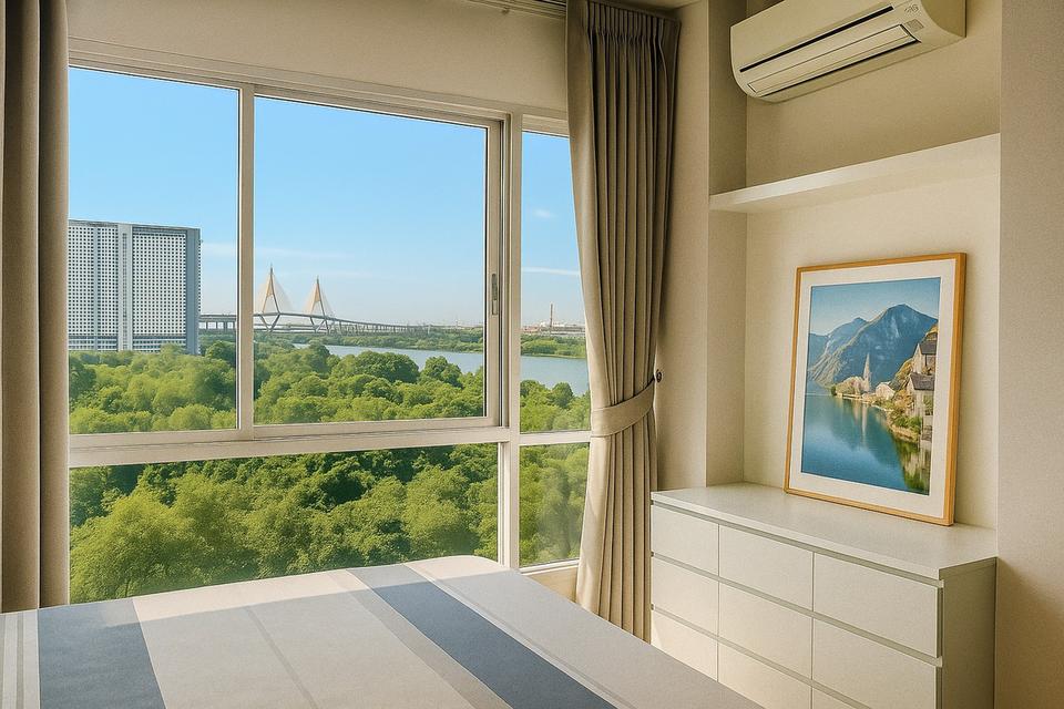 ขายคอนโดติดแม่น้ำ ลุมพินีพาร์คริเวอร์ไซด์ ถ.พระราม 3 วิวสะพานภูมิพล 32 ตร.ม. 3