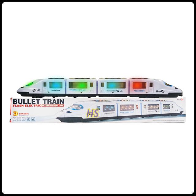 Bullet train รถไฟหัวจรวด รถไฟความเร็วสูง ใส่ถ่าน มีเสียงดนตรี มีไฟ วิ่งชนถอย