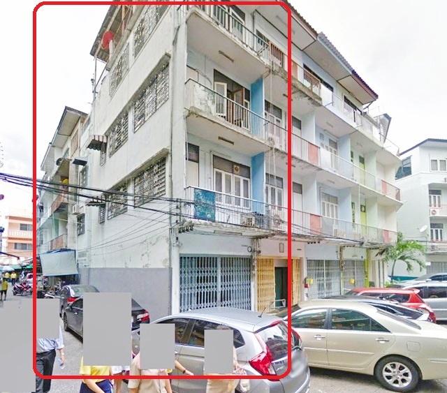 ถนนข้าวสาร กรุงเกษม 6นอน MRTวัดมังกร 3.3 กม. ให้เช่าอาคาร 5ชั้น หัวมุม 18ตร.วา. 308 ตร.ม. 3 น้ำ เทเวศร์ สามเสน สะพานพระร