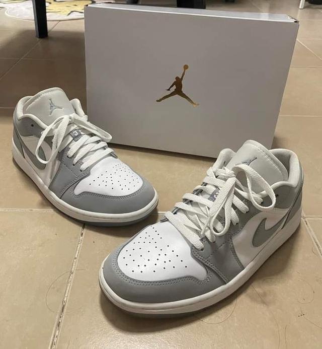 ปล่อยต่อ Nike Air Jordan 1 Low White Wolf Grey  1