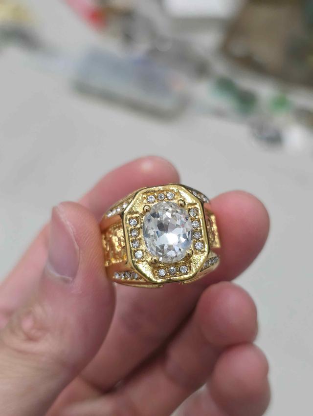 A.แหวน หัวเพชร สีทอง สวยเดิมๆ หนักๆ เบอร์ 9 ขายเป็นชิ้นงานตามสภาพ พร้อมส่ง