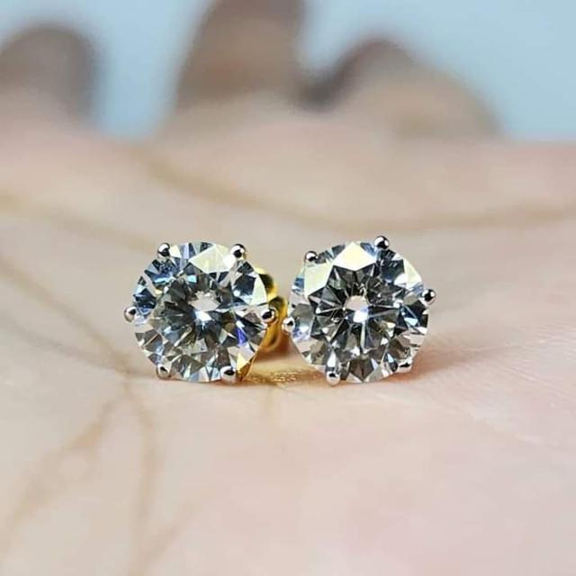 ต่างหูเพชร Moissanite 3