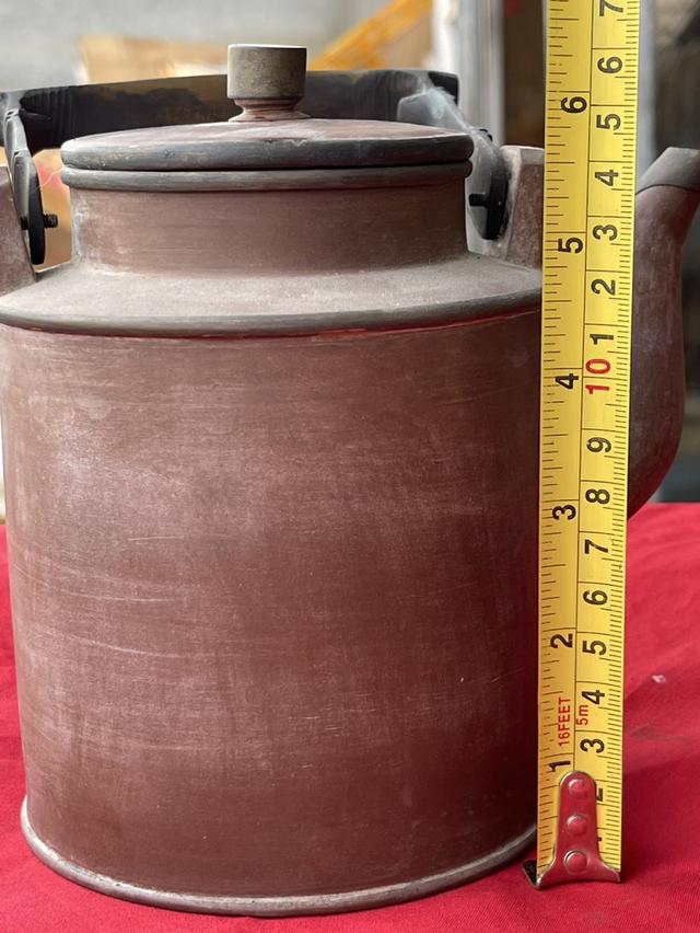 กาน้ำชาจีนโบราณ ปั้นสายทรงกระบอก หย่างถัง ป้านชาจีนเก่า ป้านชาอี๋ซิง จื่อซา ใบใหญ่ 13