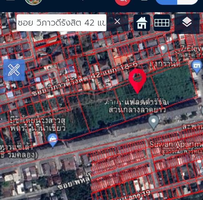 ขายที่ดินวิภาวดีซอย42 ตรว.ละ1.3แสน15ไร่กว่า 4