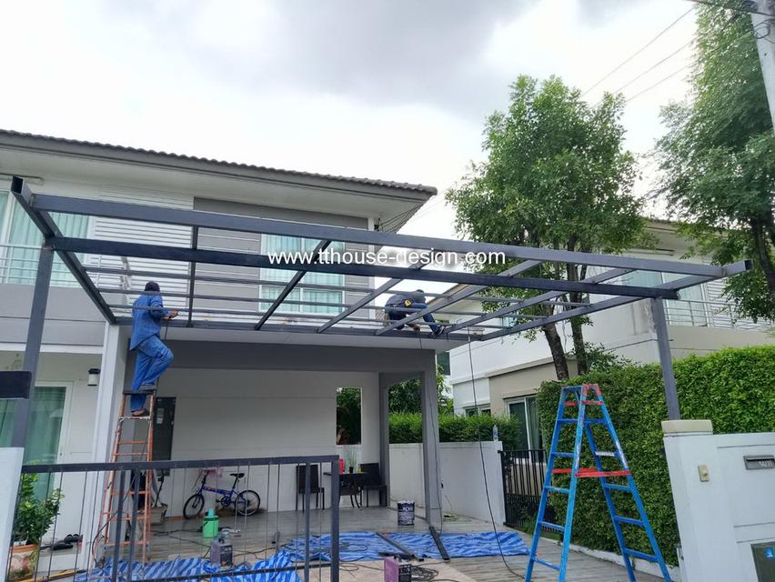 รับเหมาต่อเติม โครงหลังคา กันสาด ห้องครัว เทพื้น ปูกระเบื้อง Line dddesign23 14