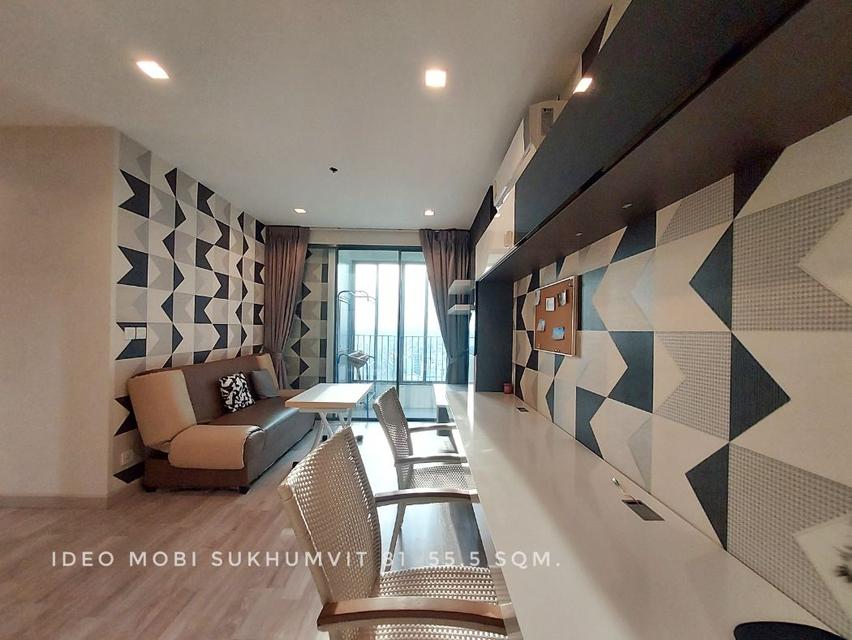 รูป ให้เช่า คอนโด Ready to move 2 bedrooms nice rooms IDEO MOBI Sukhumvit 55.5 ตรม. corner unit quite and privacy close to B