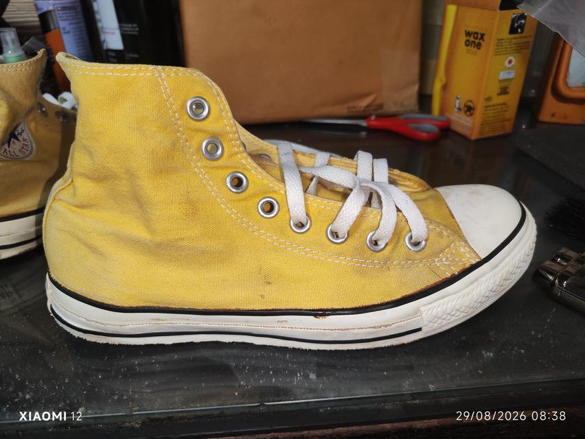 รองเท้า Converse แท้ รุ่นChuck Taylor All Star High(สีเหลือง) ผลิตปี2004 ป้ายส้นแบบยุค2000 รหัสสินค้า(SKU):1P961 เบอร์ 7 รูปที่ 7