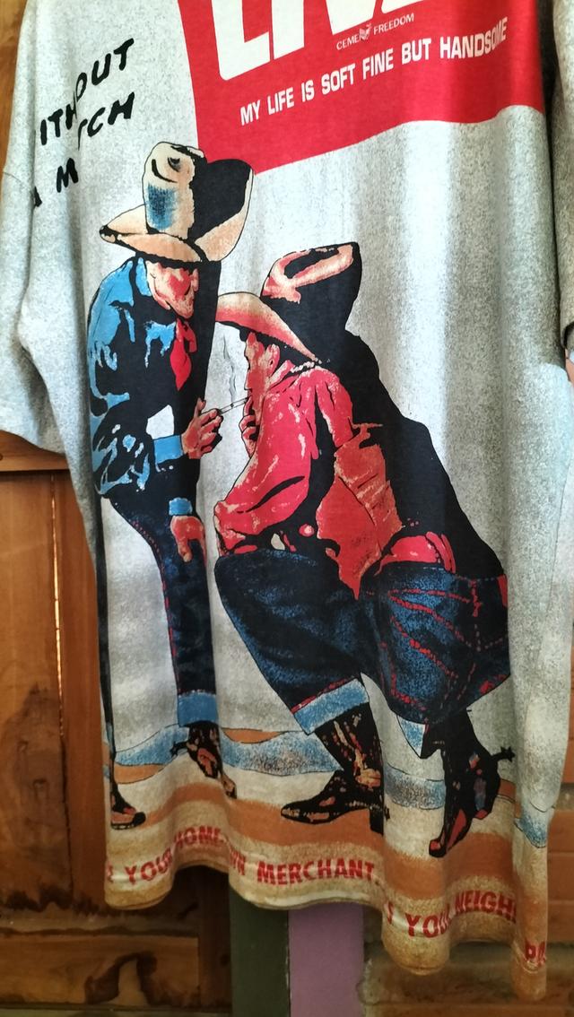 Vintage 90s Levi's Strauss Over print Saddle Man Cowboy RARE รูปที่ 5