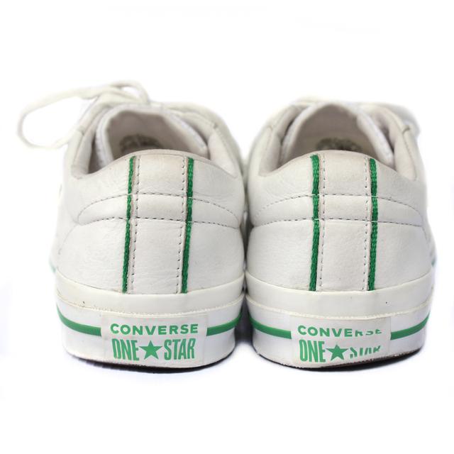 CONVERSE รองเท้าผ้าใบมือสอง สีขาว หนังพียู สภาพสวยๆชิคๆ จัดส่งฟรี!!! เก็บปลายทาง