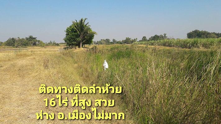 ที่ดินเขตเมืองนครสวรรค์ ด้านหน้าติดทางราดยางด้านหลังติดลำห้วย 16ไร่ ราคาถูก 4