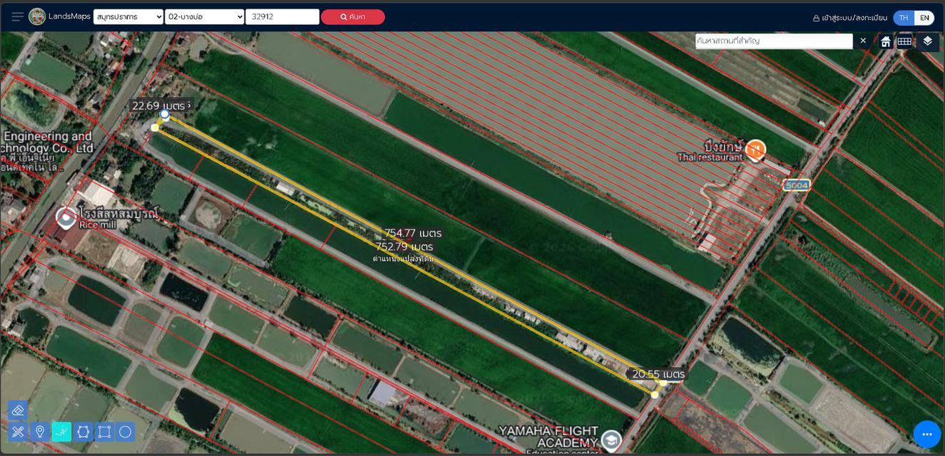 ขายที่ดิน 9ไร่ 2งาน 61ตรว ติดถนนเส้น สป.5004 ต.คลองนิยมยาตรา อ.บางบ่อ จ.สมุทรปราการ 35,000,000 บาท 2