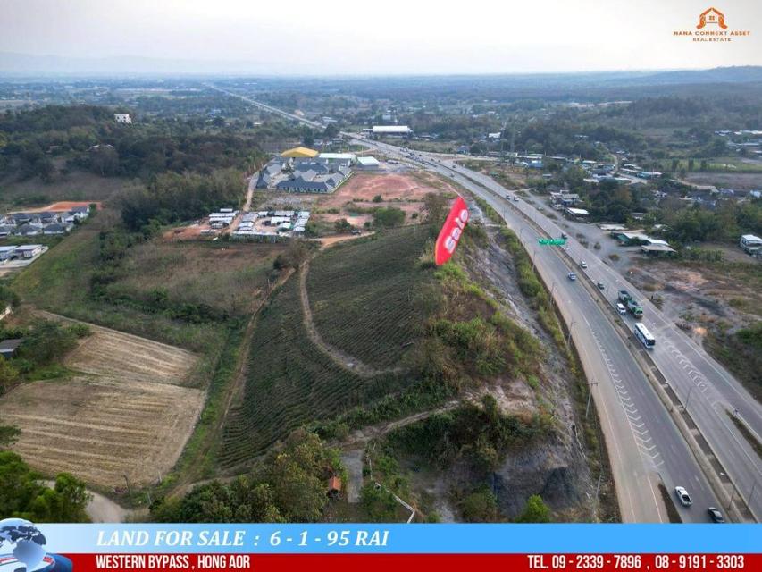 ขายที่ดินสวยเนินดอย พื้นที่ 6-1-95 ไร่ วิวภูเขา 360° ติดถนนบายพาสตะวันออก ฮ่องฮ้อ อ.เมืองเชียงราย 6