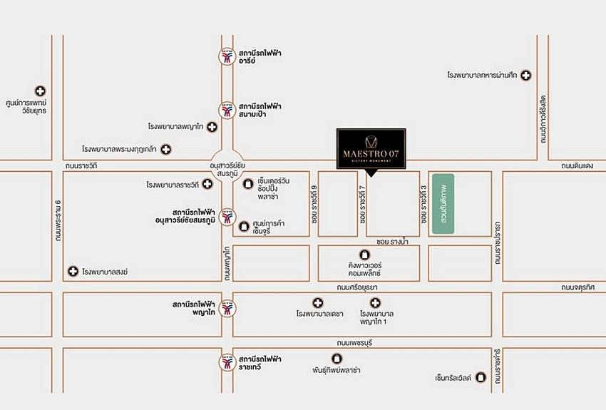 คอนโด มาเอสโตร 07 อนุสาวรีย์ชัย ใกล้ BTS อนุสาวรีย์ชัย 27 ตารางเมตร 1 นอน ชั้น7 วิวเมือง ตกแต่งครบ 10