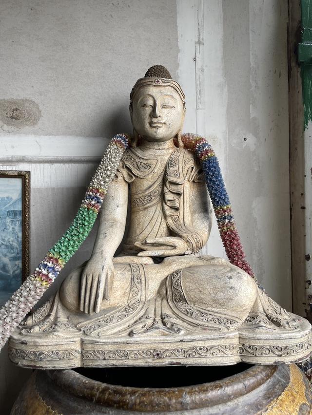 พระไม้มัณฑะเลย์ พระพุทธรูปไม้ หน้าตัก14นิ้ว พระไม้โบราณ ศิลปะพม่า