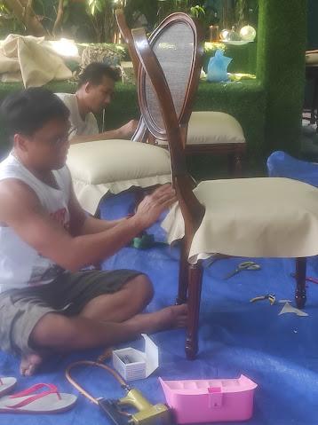 #เปลี่ยนผ้าหุ้มโซฟา #เปลี่ยนเบาะโซฟายุบ #ซ่อมโซฟา #บุผนังผ้า  #ผ้าปลอกโซฟาไม้ -หวาย #Re-Upholstery Wall Panel #Fabric Wall Panel #Cushions Cushions  # รูปที่ 6