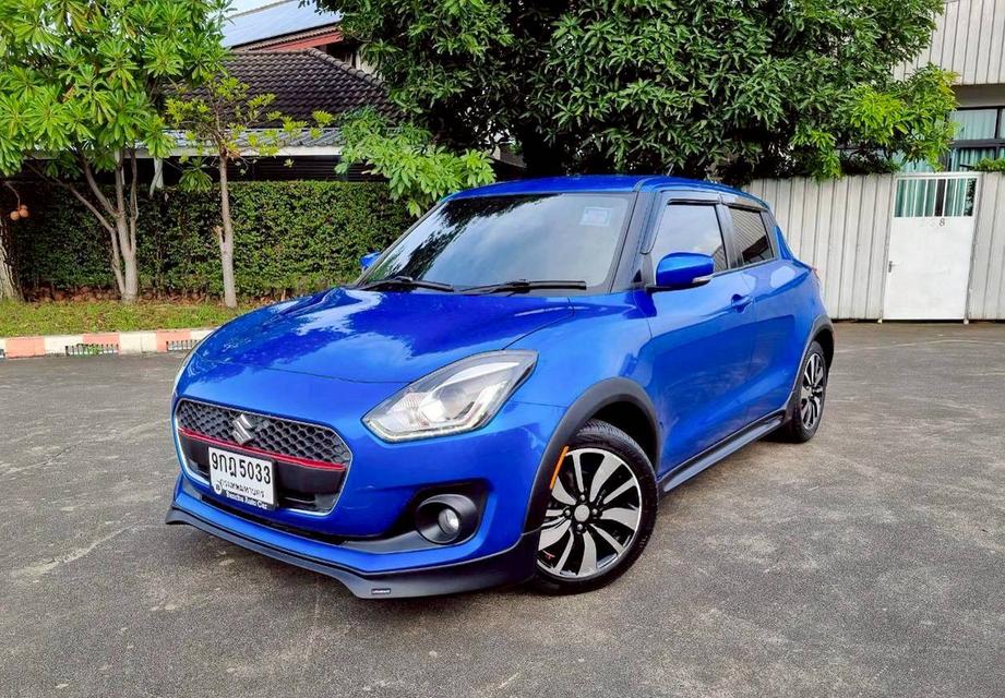 Suzuki Swift 1.2 GLX Navi Top สุด ปี 2019 ไมล์ 90,xxx km. เครื่อง เบนซิน เกียร์ Auto สีน้ำเงิน