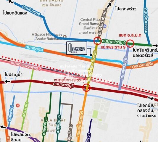 Condo. Chewathai Residence Asoke 5600000 THB 1ห้องนอน area 35 SQ.M. ใกล้ รถไฟฟ้า MRT พระรามเก้า NEW 2