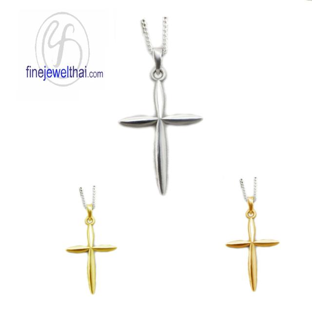 Finejewelthai จี้ไม้กางเขน จี้มินิมอล เงินแท้925 - P109200 รูปที่ 2