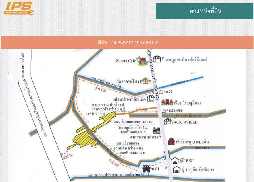 ขายที่ดินเปล่า ทำเลดี 215-3-17.1 ไร่ (ที่ดินมีบ่อน้ำบางส่วน) บางไทร จ.อยุธยา 4