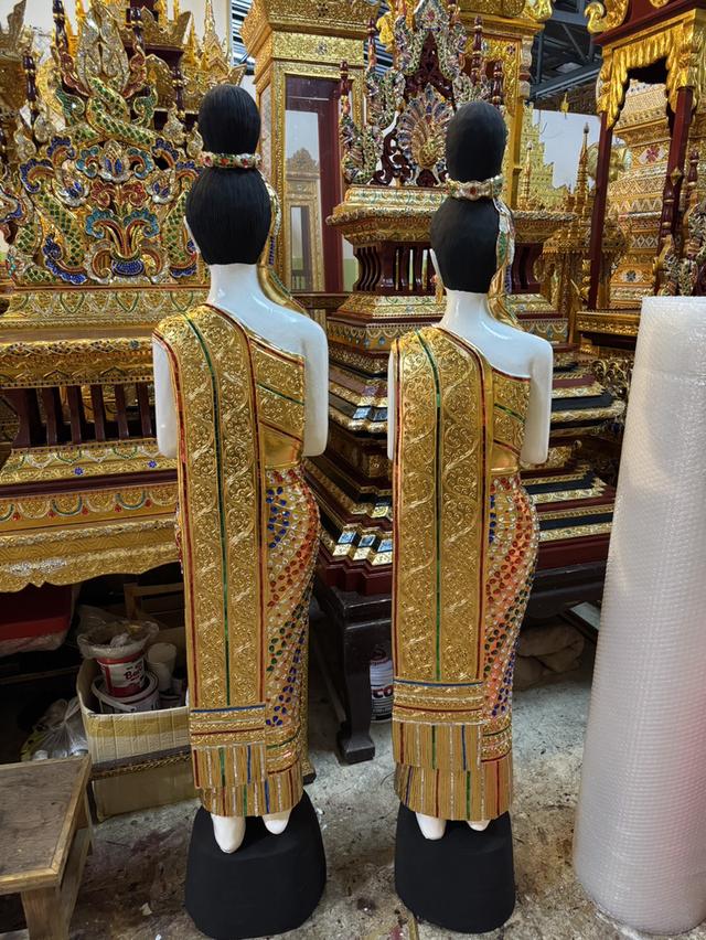 หุ่นนางไหว้ต้อนรับ แกะสลักจากไม้ รูปย่อยที่ 3