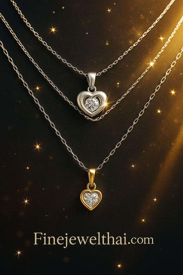 Finejewelthai Pendant of Love จี้ดีไซน์ด้วยความรัก สร้อยคอเงินแท้925