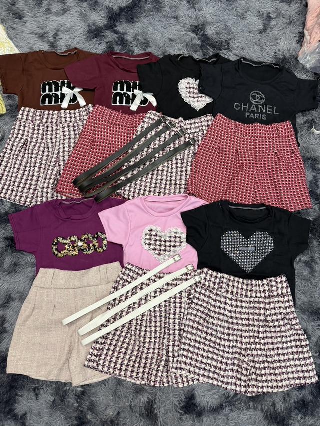 เซ็ต3ชิ้น งานเสื้อยืด + กางเกงทวิต แถมเข็มขัดฟรีทุกเซ็ต  2