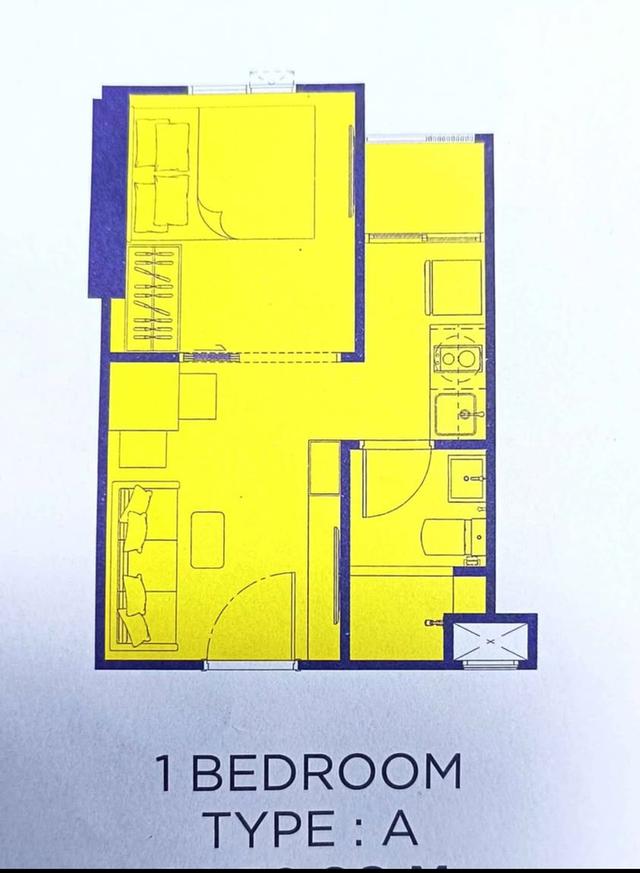 พลัมคอนโด นิวเวสต์ ห้องมุม ไม่บล็อกวิว ขนาด 25.42 ตรม. เพดานสูง 2.8 เมตร 1 BEDROOM  TYPE A ชั้น 9 ห้อง A0918 2