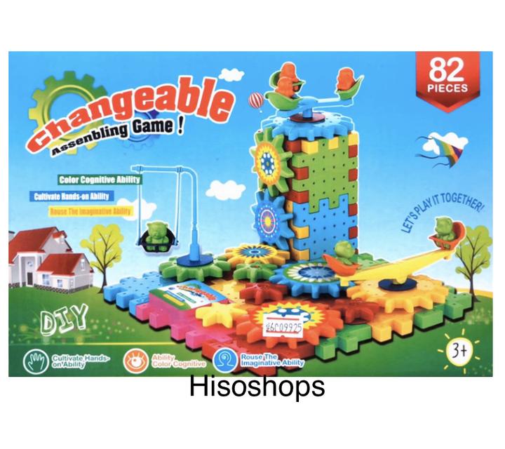 Magical block ของเล่นฟันเฟือง หมุนได้ อุปกรณ์ 82 ชิ้น ของเล่นเสริมพัฒนาการเด็ก