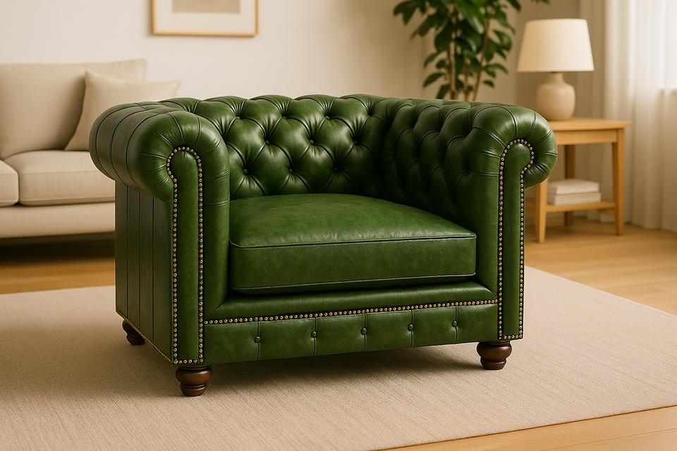 เก้าอี้ วินเทจ รุ่น Chesterfield งานดึงกระดุม เหมาะแต่งร้าน แต่งบ้าน มีสีหนังให้เลือก วัสดุคุณภาพดี