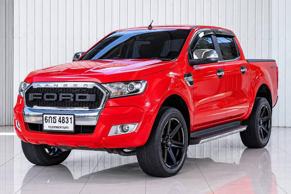 FORD RANGER, 2.2 XLT ปี 2017 สีแดง โฉม HI-RIDER DOUBLE CAB