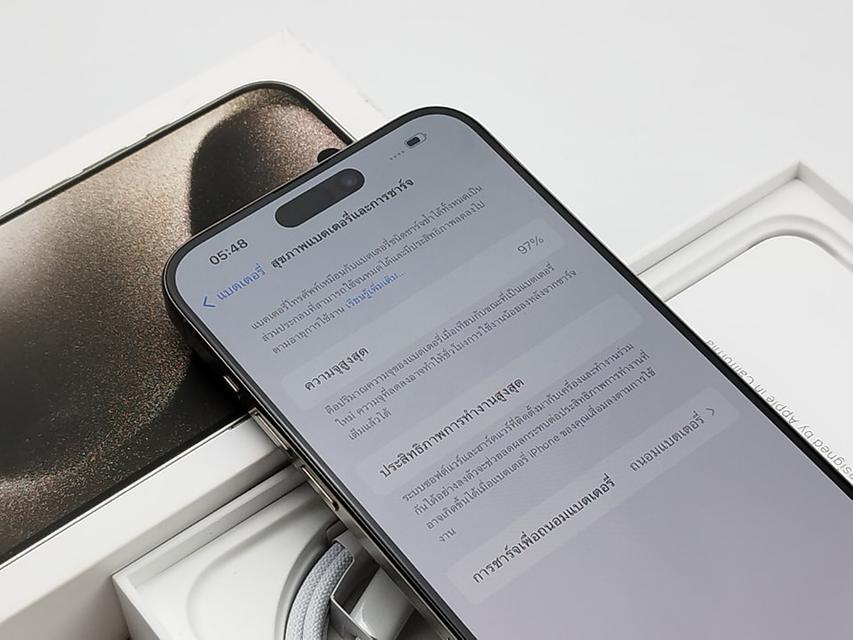 ขาย/แลก iPhone 15 Pro Max 512GB Natural Titanium ศูนย์ไทย ประกันศูนย์ยาว สภาพสวยมาก แท้ ครบกล่อง เพียง 41,990 บาท  5