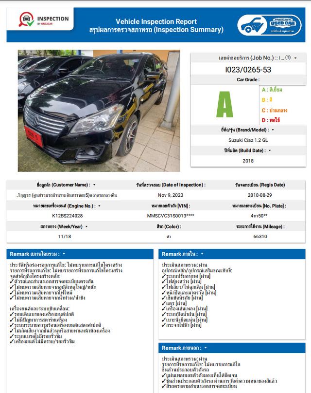 ฟรีดาวน์ SUZUKI CIAZ 1.2 GL ปี 2018 12