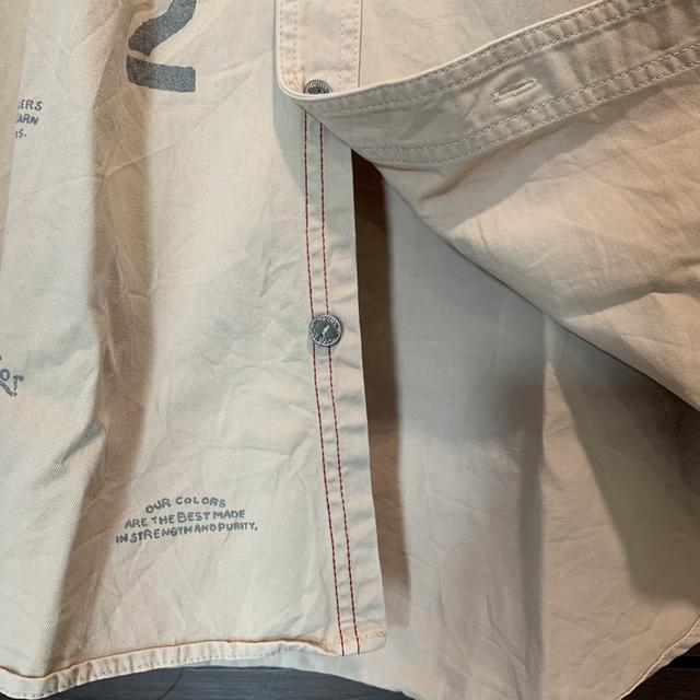 เสื้อเชิ้ต Avirex สีน้ำตาลเบจ รูปที่ 5