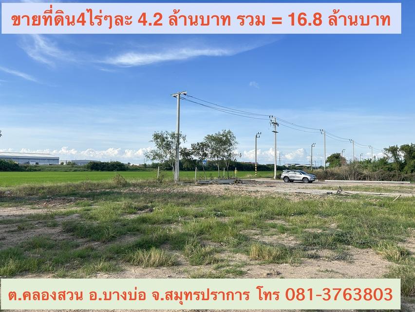 ขายที่ดินขนาด 4 ไร่ ใกล้สนามบินสุวรรณภูมิ  ตำบลคลองสวน อำเภอบางบ่อ จังหวัดสมุทรปราการ 8