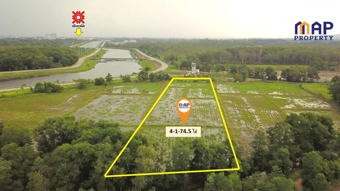 ขายที่ดินริมคลองภักดีรำไพ 4 ไร่ 1 งาน 74.5 ตรว. 5