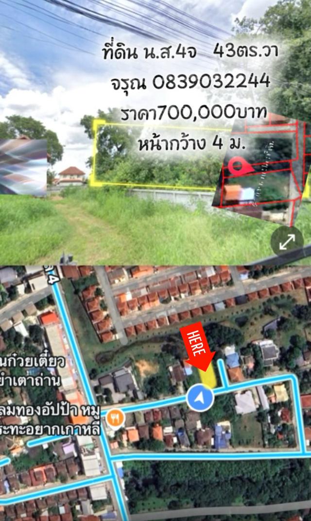 ขายที่ดิน43ตารางวา เทศบาล4  2