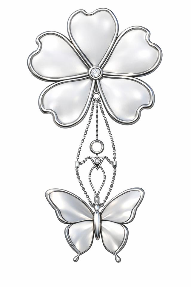 งานวาด ต่างหู ดอกไม้และผีเสื้อ รูปที่ 2