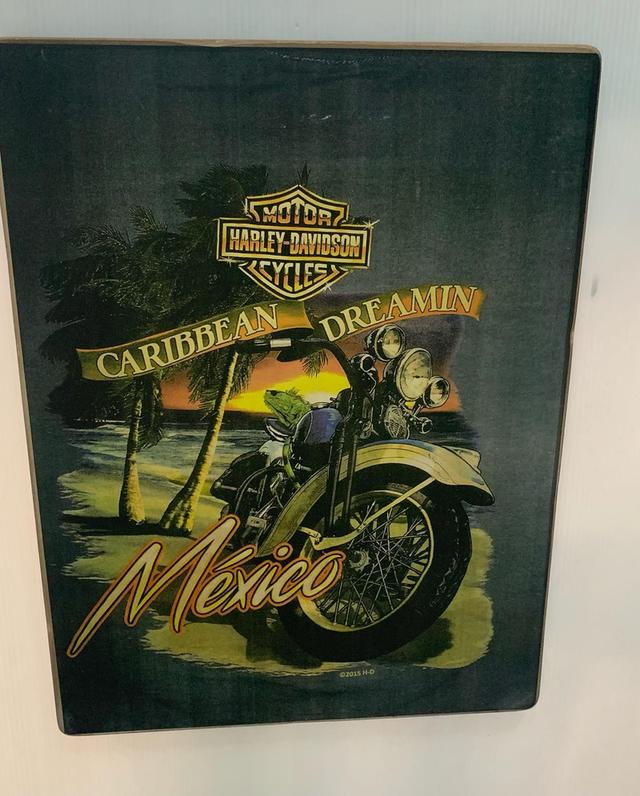 ภาพพิมพ์บนแผ่นไม้ Harley Davidson 5