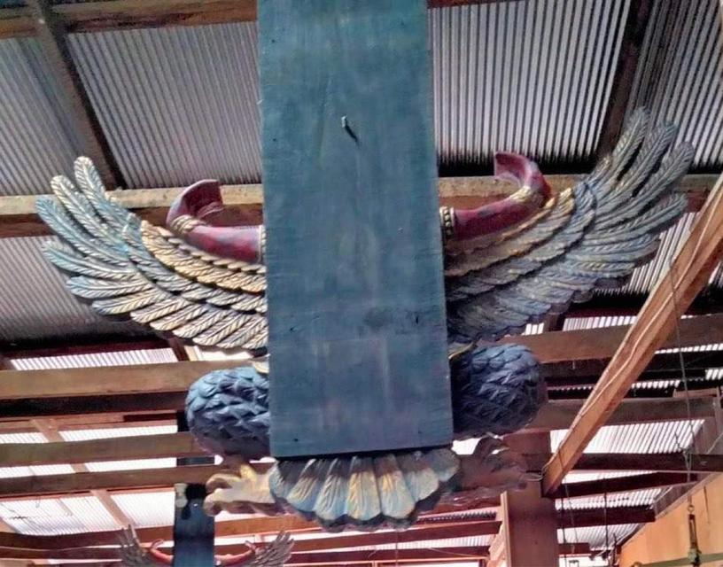 ครุฑไม้สัก ขนาด1เมตร องค์ใหญ่ ครุฑไม้แกะสลัก 6