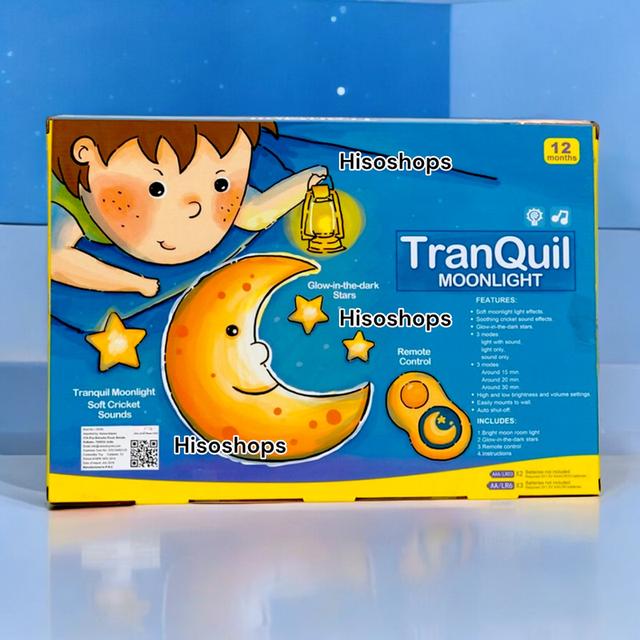 TranQuil Moon Light ชุดโคมไฟเด็ก โคมไฟกล่อมนอน รูปพระอาทิตย์และพระจันทร์ พร้อมเสียงและไฟ ปรับระดับได้มาพร้อมรีโมท สำหรับเด็ก
