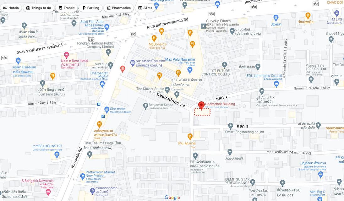 พื้นที่ร้านค้า ร้านอาหาร ห้องพัก ภายในอาคารอุดมโชค ซอยนวมินทร์ 74 แยก 1 เขตบึงกุ่ม 5