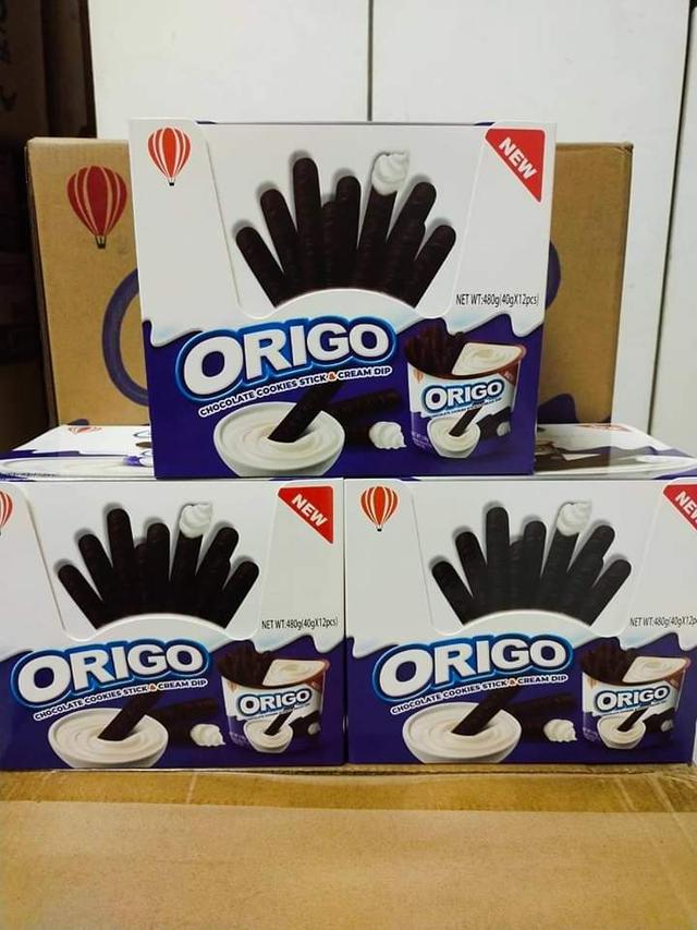 ORIGO Chocolate Cookies Stick & Cream Dip 96 กระปุก 3