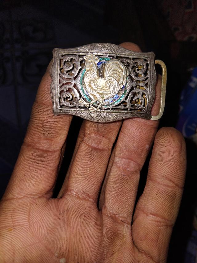 หัวเข็มขัด(เงิน)ลายฉลุตีมือ