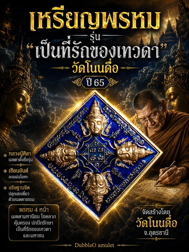 เหรียญพระพรหม เป็นที่รักของเทวดา หลวงปู่ศิลา วัดโนนเดื่อ ปี 65 พร้อมกล่อง