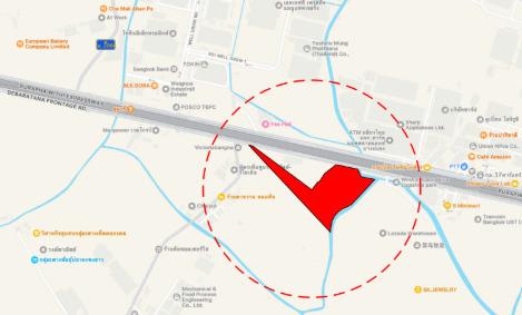 ขายที่ดินเปล่า 30 ไร่ 29 ตร.ว. ติดถนนใหญ่บางนา-ตราด กม.37 (ขาออก) ใกล้ Wellgrow Industrial Estate และ WHA E-Commerce Logistics Park 1