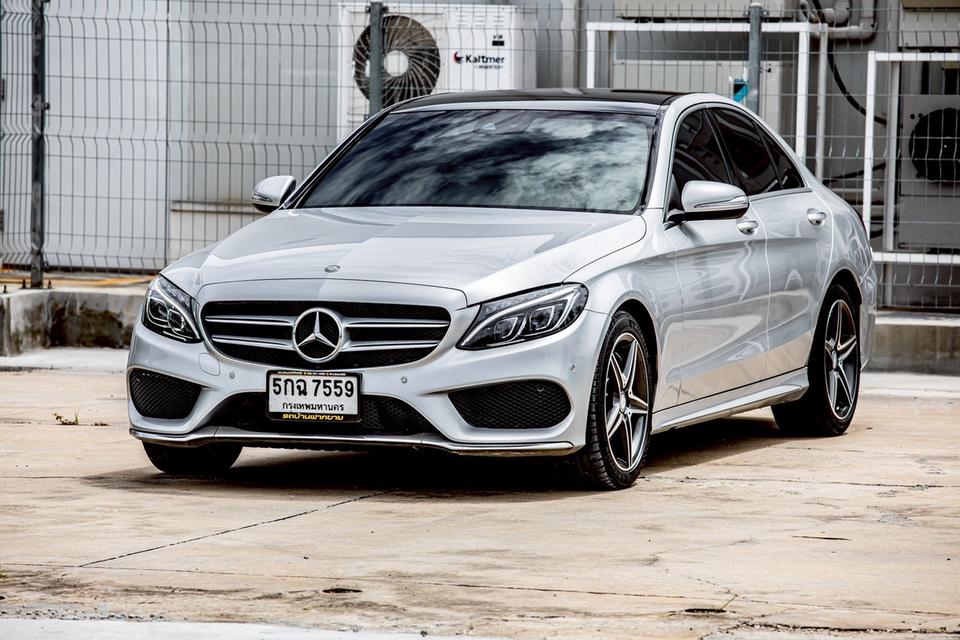 Benz C300 AMG Bluetec ปี 2015 สีเทา เบาะแดง 
