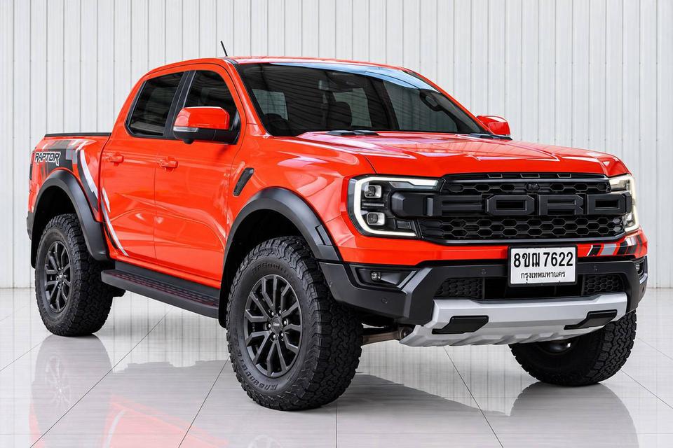 #FORD RANGER, 3.0 RAPTOR ECO BOOST 4WD ปี 2022 จด 2023 สีส้ม โฉม DOUBLE CABรถบ้าน มือเดียวป้ายแดง