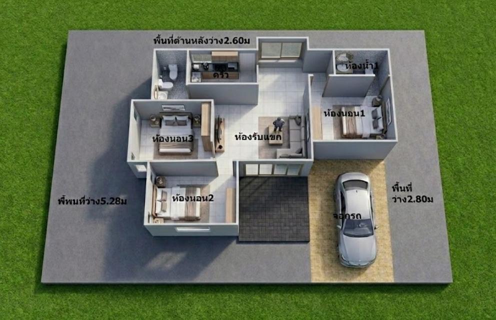 ขายบ้าน 70.5ตรว หมู่บ้านบดินทร3 คลอง7 ลำลูกกา 9