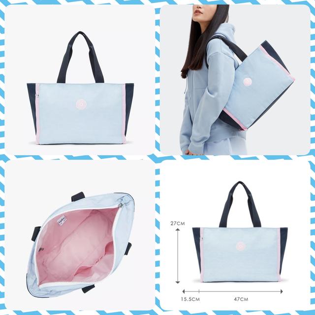 (พร้อมส่ง/ของแท้ค่ะ💯🐒) กระเป๋า Kipling NALO l pink blue br รูปที่ 8
