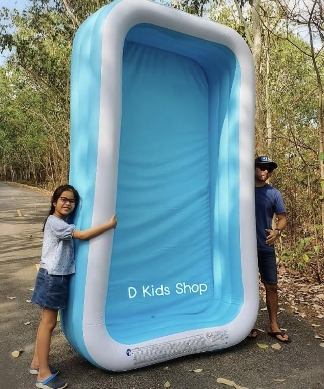 สระน้ำเป่าลมสามเมตรสามชั้นแถมเครื่องเป่าลม